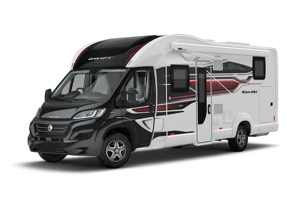 Swift Kon Tiki Range 2024 Downtide Caravans   Kon Tiki 784 Front 3q 